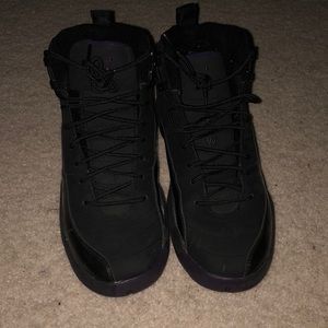 Black and Purple Jordan 12s